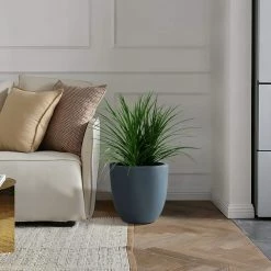 KANTE 9 in. H Charcoal Concrete and Fiberglass Round Bowl Planter, Outdoor Indoor Large Planters Pots with Drainage -VIGOR Plants Shop charcoal kante plant pots rc0050a c60121 44 1000