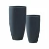 KANTE 31.4" and 23.6"H Charcoal Finish Concrete Tall Planters (Set of 2), Large Outdoor Indoor w/Drainage Hole & Rubber Plug -VIGOR Plants Shop charcoal kante plant pots rc0099ab c60121 64 1000