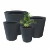 KANTE 20.9", 17.7", 15" & 12.6"H Cylindrical Charcoal Finish Lightweight Concrete Modern Planters Set of 4, Outdoor Indoor -VIGOR Plants Shop charcoal kante plant pots rc0154bcde c60121 64 1000