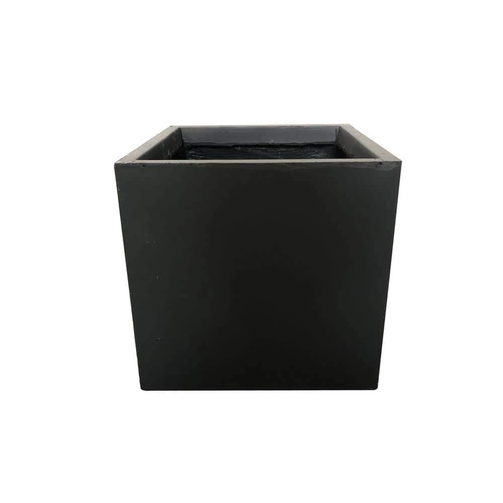 KANTE 10 in. Tall Charcoal Lightweight Concrete Square Modern Outdoor Planter 3 KANTE 10 in. Tall Charcoal Lightweight Concrete Square Modern Outdoor Planter