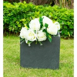 KANTE 12 in. Tall Charcoal Lightweight Concrete Square Modern Outdoor Planter 10 KANTE 12 in. Tall Charcoal Lightweight Concrete Square Modern Outdoor Planter -VIGOR Plants Shop charcoal kante plant pots rf0001b c60121 c3 1000