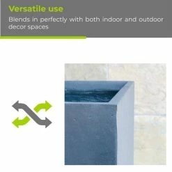 KANTE 26.8 in. Tall Charcoal Lightweight Concrete Modern Long and High Rectangle Planter -VIGOR Plants Shop charcoal kante plant pots rf0111a c60121 44 1000