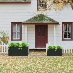 KANTE 31.4 in. & 23.6 in. L Rectangular Charcoal Lightweight Long Low Planters w/Drainage Hole (Set of 2), Outdoor/Indoor -VIGOR Plants Shop charcoal kante plant pots rf0147ab c60121 fa 1000