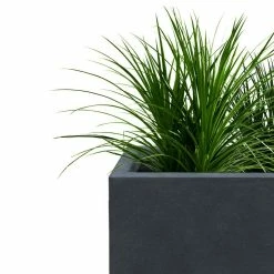 KANTE 11.81 x 11.81 in. Square Charcoal Lightweight Concrete and Weather Resistant Fiberglass Planter w/Drainage Hole -VIGOR Plants Shop charcoal kante plant pots rf0221b c60121 1f 1000