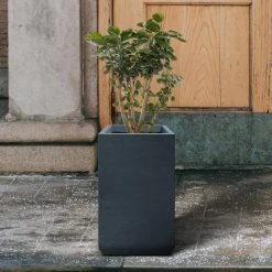 KANTE 27.6 in. H Square Charcoal Concrete and Fiberglass Tall Planter Outdoor Indoor Lightweight Plant Pots -VIGOR Plants Shop charcoal kante plant pots rf0222c c60121 4f 1000