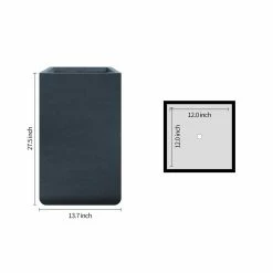 KANTE 27.6 in. H Square Charcoal Concrete and Fiberglass Tall Planter Outdoor Indoor Lightweight Plant Pots -VIGOR Plants Shop charcoal kante plant pots rf0222c c60121 76 1000