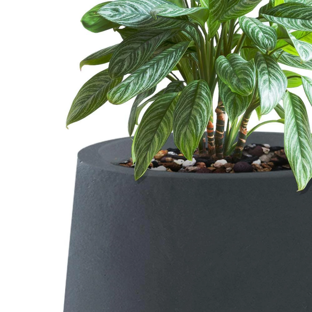 KANTE 26.5 in., 20 in. & 13.1 in. H Round Charcoal Concrete Tall Planters (Set of 3), Outdoor Indoor Large with Drainage Holes 8 KANTE 26.5 in., 20 in. & 13.1 in. H Round Charcoal Concrete Tall Planters (Set of 3), Outdoor Indoor Large with Drainage Holes - Image 6