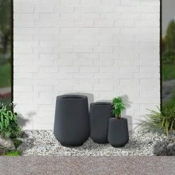 KANTE 26.5 in., 20 in. & 13.1 in. H Round Charcoal Concrete Tall Planters (Set of 3), Outdoor Indoor Large with Drainage Holes 16 KANTE 26.5 in., 20 in. & 13.1 in. H Round Charcoal Concrete Tall Planters (Set of 3), Outdoor Indoor Large with Drainage Holes -VIGOR Plants Shop charcoal kante plant pots rf2015023abc c60121 4f 1000