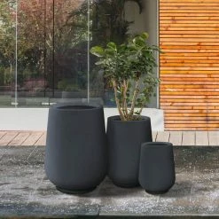 KANTE 26.5 in., 20 in. & 13.1 in. H Round Charcoal Concrete Tall Planters (Set of 3), Outdoor Indoor Large with Drainage Holes 14 KANTE 26.5 in., 20 in. & 13.1 in. H Round Charcoal Concrete Tall Planters (Set of 3), Outdoor Indoor Large with Drainage Holes -VIGOR Plants Shop charcoal kante plant pots rf2015023abc c60121 66 1000