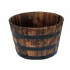 Vigoro 25.98 in. Dia x 16.54 in. H Round Wooden Barrel Planter -VIGOR Plants Shop dark wood vigoro barrel planters hl6642 64 1000