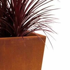 KANTE 24.4 in. H Rectangle Faux Weathering Steel Lightweight Concrete Tapered Tall Planter with Drainage Hole, Outdoor/Indoor -VIGOR Plants Shop faux weathering steel kante plant pots rf0004c c91942 44 1000