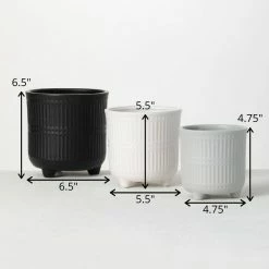 SULLIVANS Black, White & Gray Ceramic Planters - Set Of 3 11 SULLIVANS Black, White & Gray Ceramic Planters - Set Of 3 -VIGOR Plants Shop glaze sullivans plant pots cm2970 44 1000