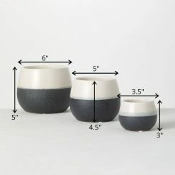 SULLIVANS Black And White Ceramic Pot - Set of 3 -VIGOR Plants Shop glaze sullivans plant pots cm2971 44 1000