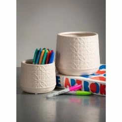 SULLIVANS Gray Ceramic Planter (Set of 2) -VIGOR Plants Shop gray sullivans plant pots cm2943 4f 1000