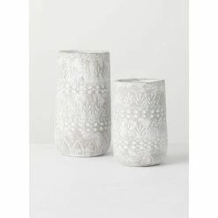 SULLIVANS Gray Cement Pot - Set of 2 9 SULLIVANS Gray Cement Pot - Set of 2 -VIGOR Plants Shop gray sullivans plant pots cmt1189 1f 1000