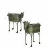 SULLIVANS Green Metal Farm Animal Planters (Set of 2) -VIGOR Plants Shop green sullivans plant pots met1391 64 1000