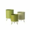 SULLIVANS Green Metal Planters (Set of 3)