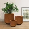 KANTE 17.3 in., 13.4 in., & 10.6 in. H Round Iron Oxide Concrete Planter (Set of 3) Outdoor Indoor Large Pots w/Drainage Holes -VIGOR Plants Shop iron oxide kante plant pots rf2015022bcd c80621 64 1000