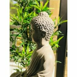 KANTE 25.6 in. H Natural Concrete/Fiberglass Indoor Outdoor Sitting Meditating Zen Buddha Statue -VIGOR Plants Shop kante garden statues osp141006 c80021 44 1000