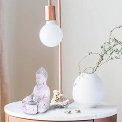 KANTE 6.5 in. H Gray Cement Sitting Buddha Garden Statue Tealight Candle Holder Ornament (2-Pack) -VIGOR Plants Shop kante garden statues sx20200177 1f 1000