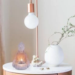 KANTE 6.5 in. H Gray Cement Sitting Buddha Garden Statue Tealight Candle Holder Ornament (2-Pack) -VIGOR Plants Shop kante garden statues sx20200178 76 1000