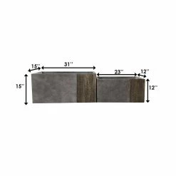 KANTE 31 in and 23 in. L Rectangular Lodgepole Concrete/Fiberglass Indoor Outdoor Elegant Long Planters (Set of 2) -VIGOR Plants Shop lodgepole kante plant pots osf0219ab c81051 44 1000