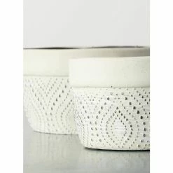 SULLIVANS Multi-Color Cement Dish Garden Pot (Set of 2) -VIGOR Plants Shop multicolor sullivans plant pots cmt1179 4f 1000