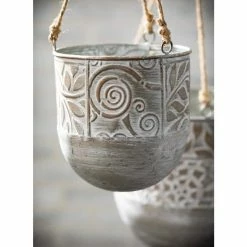 SULLIVANS Multi-Color Metal Hanging Planters (Set of 2) -VIGOR Plants Shop multicolor sullivans plant pots met1676 c3 1000