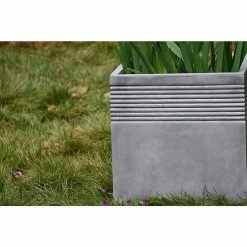 KANTE 15 in. W Square Natural Concrete/Fiberglass Indoor Outdoor Elegant Planter -VIGOR Plants Shop natural concrete kante plant pots osf0128b c80021 1f 1000