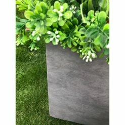 KANTE Set of 3 Lightweight Modern Square Outdoor Planters, 16 in., 12 in. and 10 in. Tall, Natural Concrete -VIGOR Plants Shop natural concrete kante plant pots rf0001abcc80021 4f 1000
