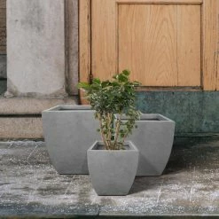 KANTE Square Natural Finish Lightweight Concrete & Weather Resistant Fiberglass Planters with Drainage Holes (Set of 3) 15 KANTE Square Natural Finish Lightweight Concrete & Weather Resistant Fiberglass Planters with Drainage Holes (Set of 3) -VIGOR Plants Shop natural concrete kante plant pots rf0126abc c80021 44 1000