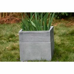 KANTE Small 15 in. Tall Natural Lightweight Concrete Modern Square Outdoor Planter -VIGOR Plants Shop natural concrete kante plant pots rf0128b c80021 31 1000