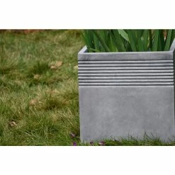 KANTE Small 15 in. Tall Natural Lightweight Concrete Modern Square Outdoor Planter -VIGOR Plants Shop natural concrete kante plant pots rf0128b c80021 40 1000