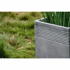 KANTE Small 15 in. Tall Natural Lightweight Concrete Modern Square Outdoor Planter -VIGOR Plants Shop natural concrete kante plant pots rf0128b c80021 4f 1000