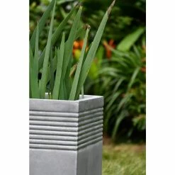 KANTE Small 15 in. Tall Natural Lightweight Concrete Modern Square Outdoor Planter -VIGOR Plants Shop natural concrete kante plant pots rf0128b c80021 a0 1000