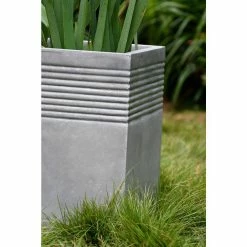 KANTE Small 15 in. Tall Natural Lightweight Concrete Modern Square Outdoor Planter -VIGOR Plants Shop natural concrete kante plant pots rf0128b c80021 d4 1000