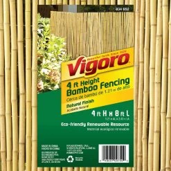 Vigoro 4 ft. H x 6 ft. W Natural Bamboo Fence 12 Vigoro 4 ft. H x 6 ft. W Natural Bamboo Fence -VIGOR Plants Shop natural vigoro garden fencing 4477405 4f 1000