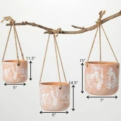 SULLIVANS Terracotta Herb Hanging Ceramic Planters - Set of 3 -VIGOR Plants Shop orange sullivans plant pots cm3008 1f 1000