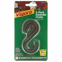 Vigoro 1.77 in. x 0.157 in. x 3.35 in. Black Metal Extender Hooks (2-Pack) -VIGOR Plants Shop powder coating vigoro plant hangers 541117 a0 1000