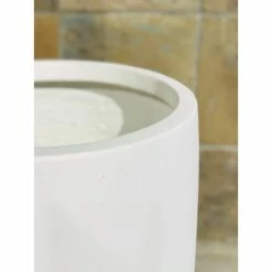 KANTE 21.7 in. H Round Pure White Concrete Indoor Outdoor Modern Tall Planter -VIGOR Plants Shop pure white kante plant pots osc0066a c80011 66 1000
