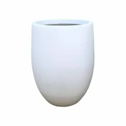 KANTE 21.7 in. H Round Pure White Concrete Indoor Outdoor Modern Tall Planter -VIGOR Plants Shop pure white kante plant pots osc0066a c80011 c3 1000