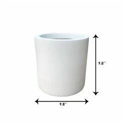 KANTE 9.8 in. W Round Pure White Concrete/Fiberglass Indoor Outdoor Modern Seamless Planter -VIGOR Plants Shop pure white kante plant pots osc0119a c80011 44 1000