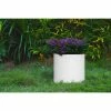 KANTE 12.9 in. W Round Pure White Concrete/Fiberglass Indoor Outdoor Modern Seamless Planter -VIGOR Plants Shop pure white kante plant pots osc0119b c80011 64 1000