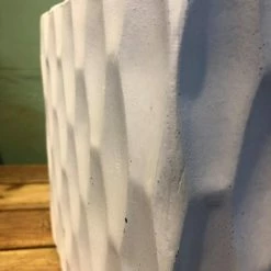 KANTE 12 in. H Square Pure White Concrete/Fiberglass Indoor Outdoor Elegant Retro Planter -VIGOR Plants Shop pure white kante plant pots osf0201b c80011 1f 1000