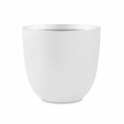KANTE 18 in. Dia, Large Pure White Concrete Planter, Outdoor Indoor Modern Round Plant Pots, Lightweight, Heavy-Duty, Seamless
