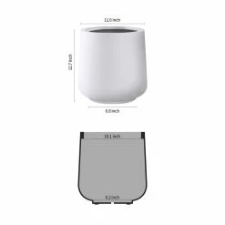 KANTE 13.4 in. H Pure White Tuliped Round Concrete Planter, Outdoor Indoor Large Planter Pots, Containers with Drainage Holes -VIGOR Plants Shop pure white kante plant pots rf2015022c c80011 4f 1000