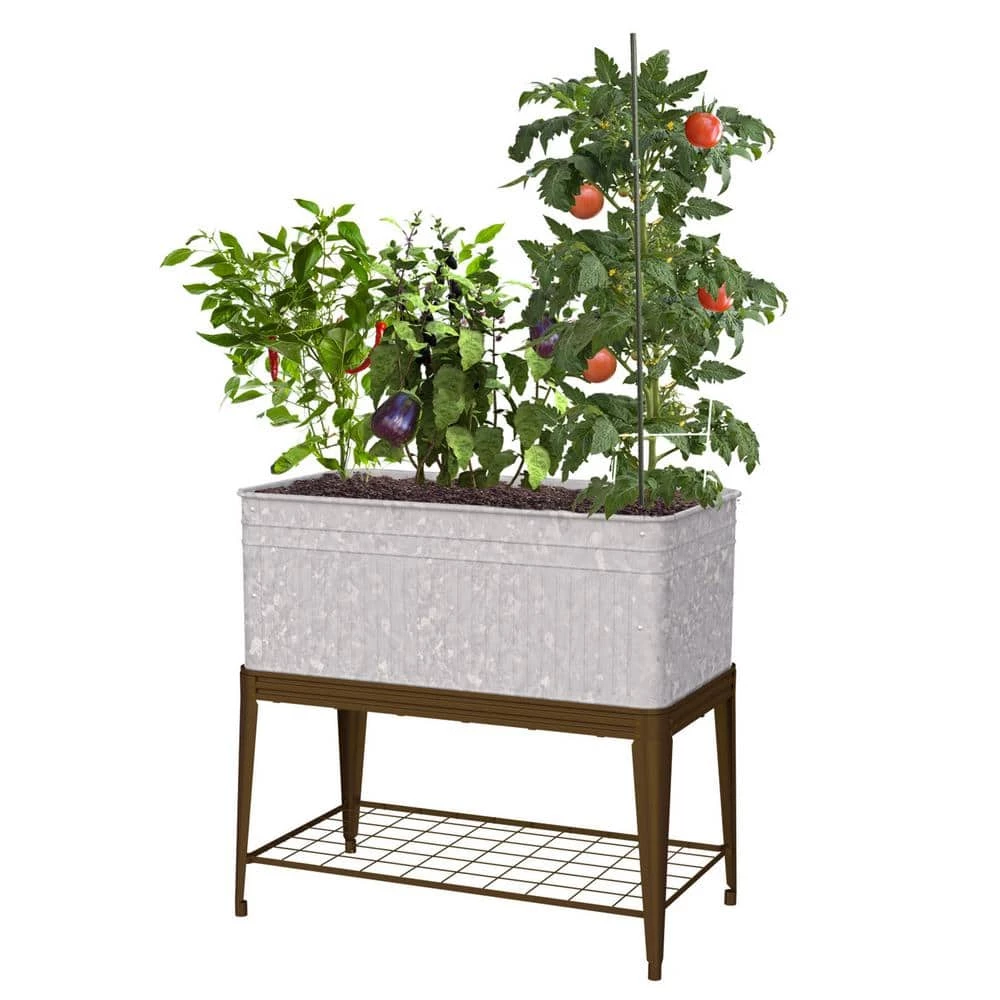 Vigoro Vintage Steel Stand Up Garden Planter with Stand 5 Vigoro Vintage Steel Stand Up Garden Planter with Stand - Image 3
