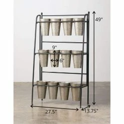 SULLIVANS Metal 12 Vase Floral Display -VIGOR Plants Shop silver sullivans plant pots met1474 1f 1000