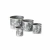 SULLIVANS Silver Metal Flower Patterned Planter (Set of 4) -VIGOR Plants Shop silver sullivans plant pots met1702 64 1000