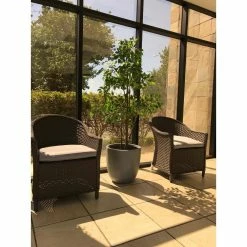 KANTE 10 in. W Round Slate Gray Concrete/Fiberglass Indoor Outdoor Elegant Planter 20 KANTE 10 in. W Round Slate Gray Concrete/Fiberglass Indoor Outdoor Elegant Planter -VIGOR Plants Shop slate gray kante plant pots osc0050a c60611 44 1000